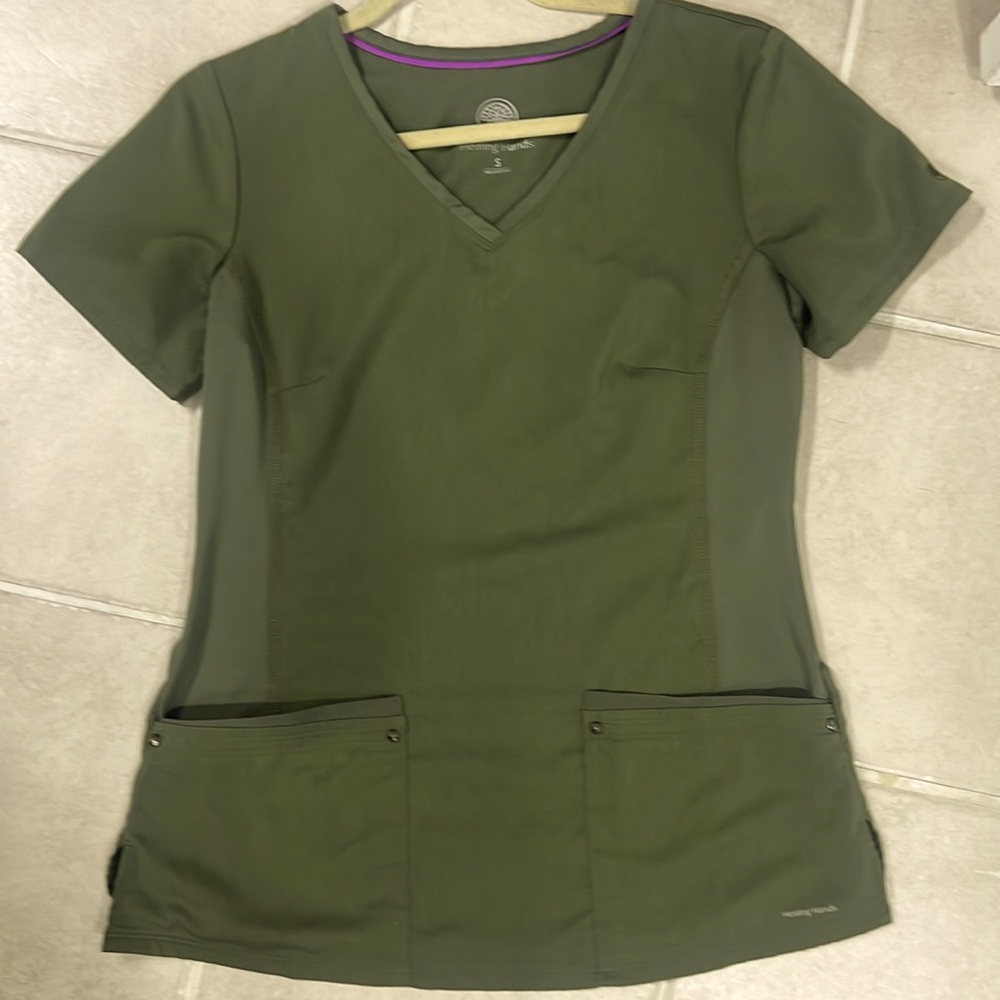 Healing Hands size small scrub set.Olive green.